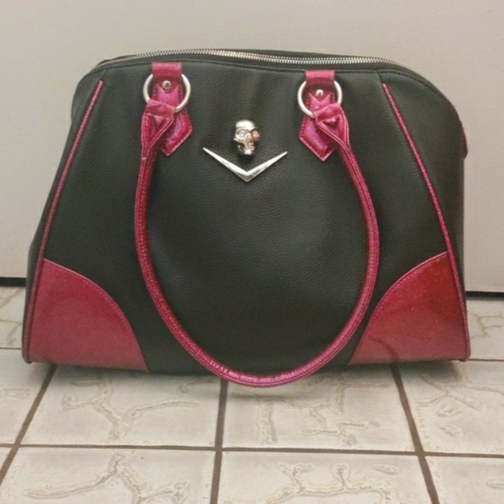 Lux de Ville Elvira Matte bag with Pink Sparkle